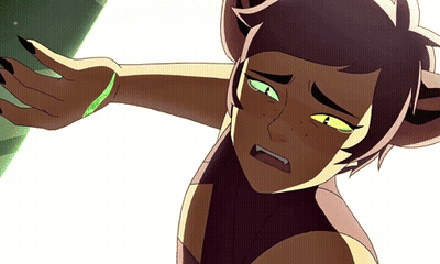 Cartoon Character With Green Eyes And Black Nails GIF