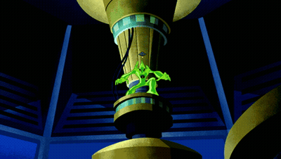 Cartoon Character With Green Glowing Face And Arms GIF