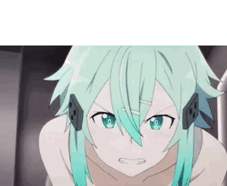 Cartoon Character With Green Hair And Blue Eyes Sticker