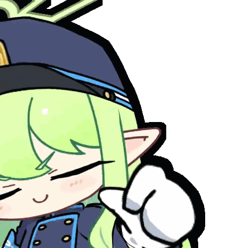 Cartoon Character With Green Hair And Blue Hat Sticker
