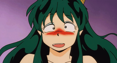 Cartoon Character With Green Hair And Horns Making Surprised Face GIF