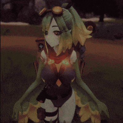 Cartoon Character With Green Hair And Yellow Flowers GIF