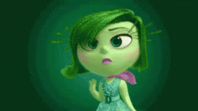 Cartoon Character With Green Hair Blue Dress And Pink Scarf GIF