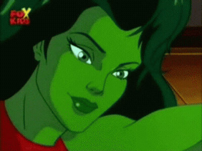 Cartoon Character With Green Hair GIF