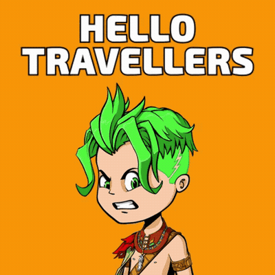 Cartoon Character With Green Hair Saying Hello Travelers GIF