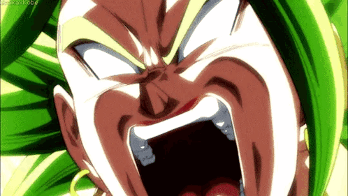 Cartoon Character With Green Hair Screaming GIF
