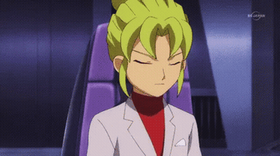 Cartoon Character With Green Hair Sitting With Eyes Closed GIF