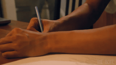 Cartoon Character With Green Hair Writing Number 13 GIF