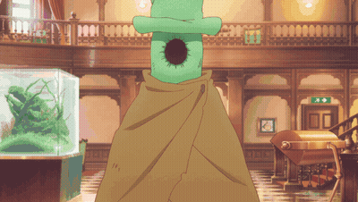 Cartoon Character With Green Hat And Brown Cloak GIF