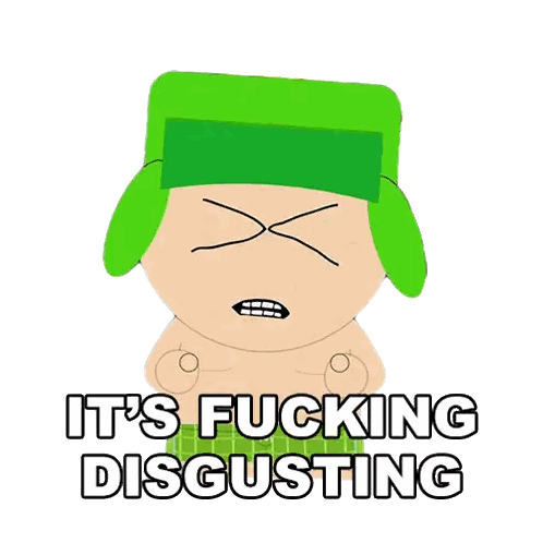 Cartoon Character With Green Hat Saying Disgusting Sticker
