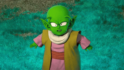 Cartoon Character With Green Head And Ears Standing In Field GIF