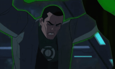 Cartoon Character With Green Lantern Emblem GIF