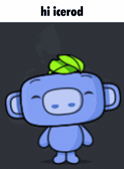 Cartoon Character With Green Leaf Saying Hi Icerod GIF