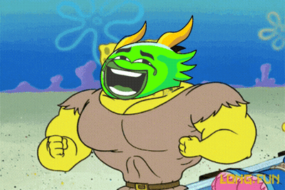 Cartoon Character With Green Mask Laughing GIF