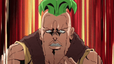 Cartoon Character With Green Mohawk Making Funny Face GIF