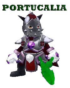 Cartoon Character With Green Sword And Portugalia Sticker