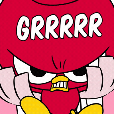Cartoon Character With Grrr Written GIF