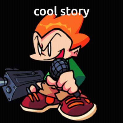 Cartoon Character With Gun Saying Cool Story GIF