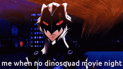 Cartoon Character With Gun Saying Me When No Dinosaur Movie Night GIF