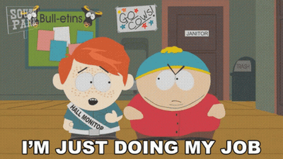Cartoon Character With Hall Monitor Sash GIF