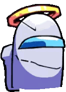 Cartoon Character With Halo Among Us Sticker
