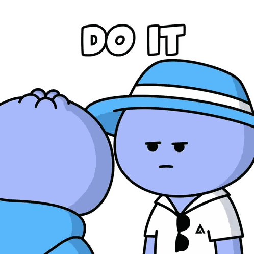 Cartoon Character With Hat And Sunglasses Says Do It Sticker