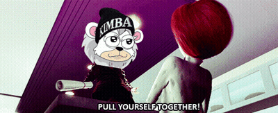Cartoon Character With Hat Saying Kimba Pull Yourself Together GIF