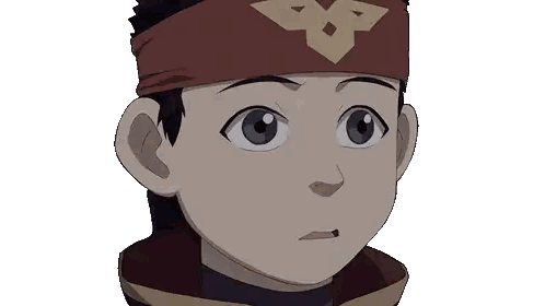 Cartoon Character With Headband And Symbol Sticker