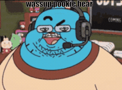 Cartoon Character With Headphones And Glasses Saying Wassup Pookie Bear GIF