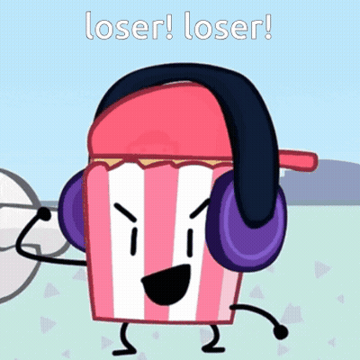 Cartoon Character With Headphones And Hat Says Loser Loser GIF
