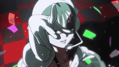 Cartoon Character With Headphones And Microphone Pointing At Camera GIF