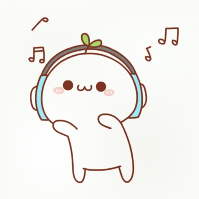 Cartoon Character With Headphones And Music Notes GIF
