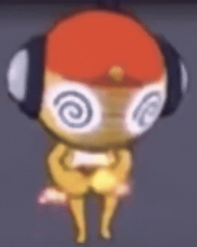 Cartoon Character With Headphones Close Up GIF