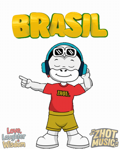 Cartoon Character With Headphones Red Shirt Saying Zhot GIF