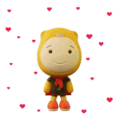 Cartoon Character With Heart Eyes Sending Love Sticker