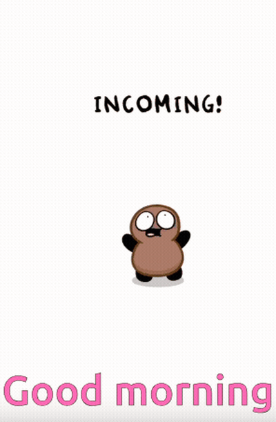 Cartoon Character With Heart Good Morning GIF