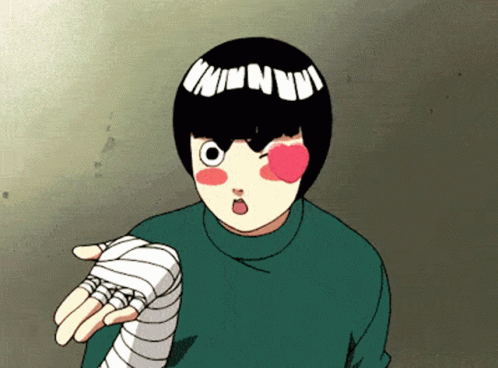 Cartoon Character With Heart In Eye And Bandaged Hand GIF