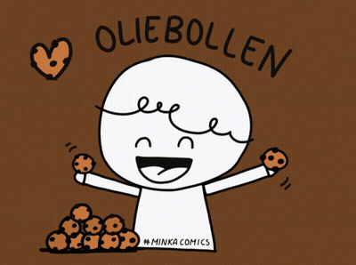 Cartoon Character With Heart Saying Oliebollen GIF