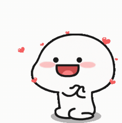 Cartoon Character With Hearts And Big Smile GIF