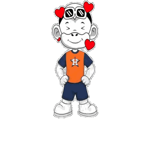 Cartoon Character With Hearts And H Shirt Sticker
