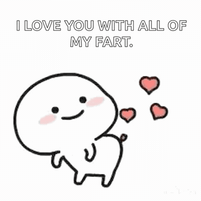 Cartoon Character With Hearts And I Love You GIF
