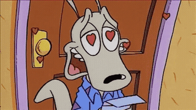Cartoon Character With Hearts In Eyes GIF