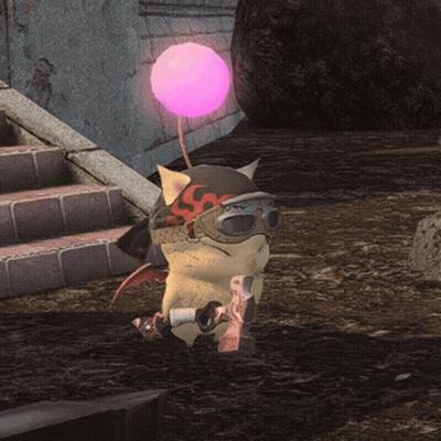 Cartoon Character With Helmet And Goggles Holding Pink Ball GIF