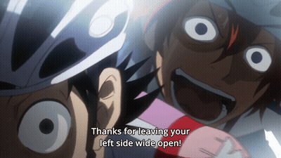 Cartoon Character With Helmet Says Thanks For Leaving Your Left Side Wide Open GIF