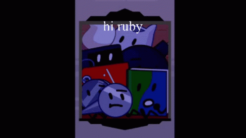 Cartoon Character With Hi Ruby On Top GIF