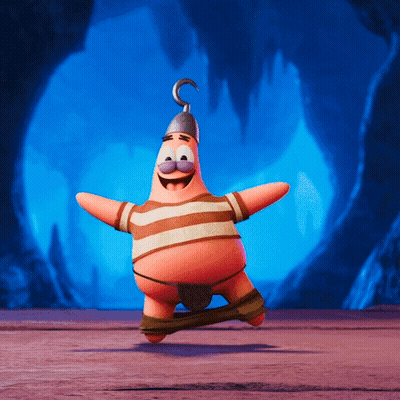 Cartoon Character With Hook Head In Striped Shirt GIF