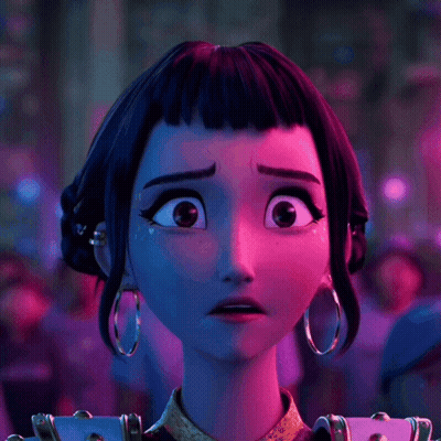 Cartoon Character With Hoop Earrings Surprised GIF