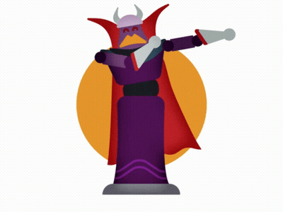 Cartoon Character With Horns And Cape GIF