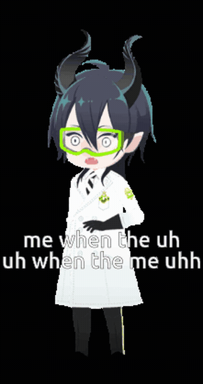 Cartoon Character With Horns And Glasses Saying Me GIF
