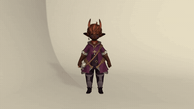 Cartoon Character With Horns And Purple Coat GIF